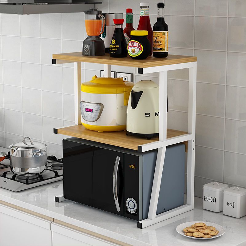 厨房置物架落地多层收纳台面双层烤箱架子厨房用品微波炉置物架单层