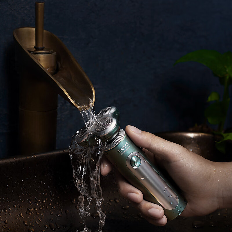 素士SOOCAS电动剃须刀H3 3D立体浮动贴面精准剃须防水设计长效续航素士S5电动剃须刀LED屏显全身水洗干湿双剃男士高清大图