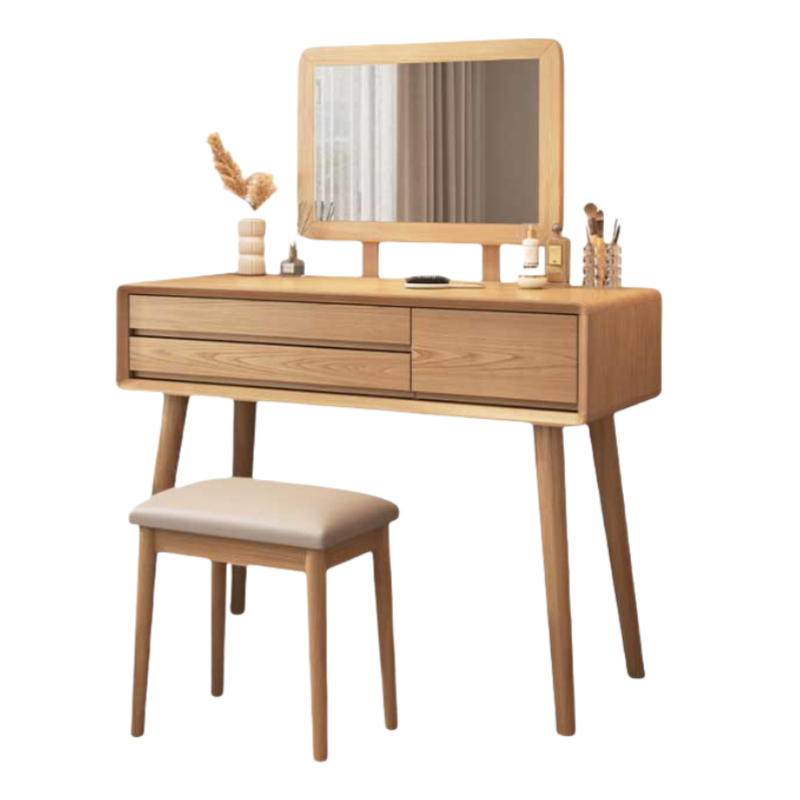 铭思达梳妆台100cm+软包凳套高清大图