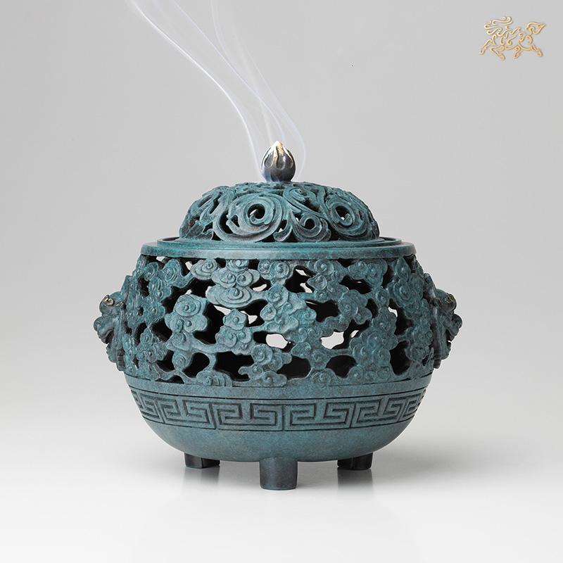 美帮汇全铜摆件 《香炉之烟云供养》铜工艺品 家居饰品 摆件高清大图