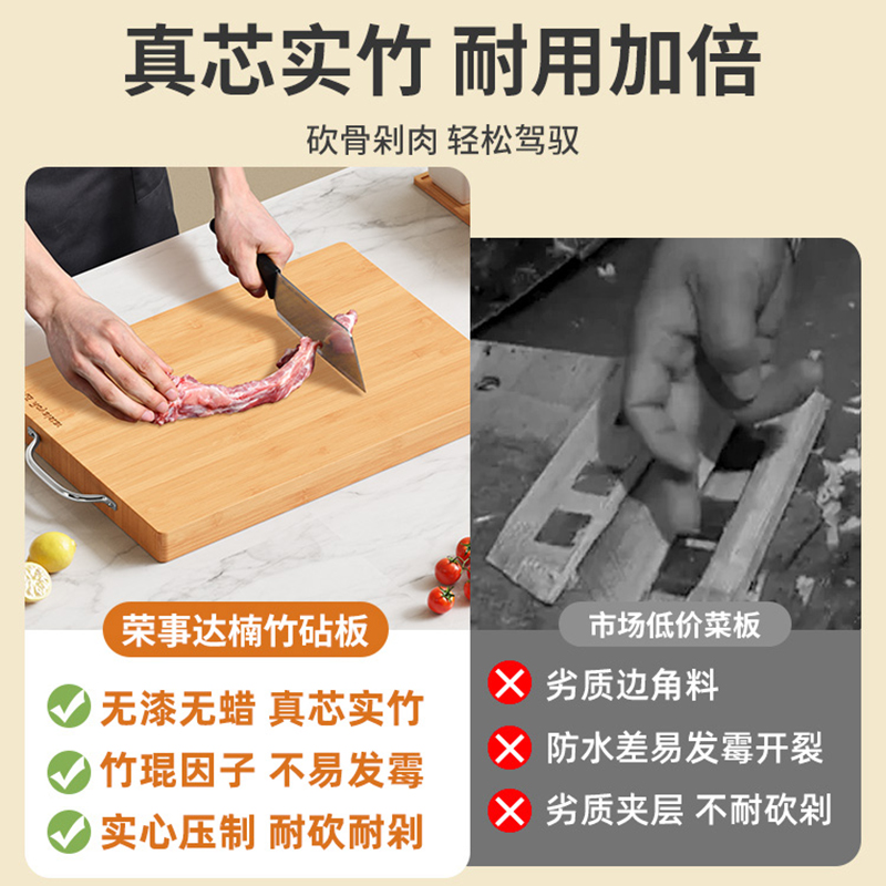 [补贴10%]切菜板抗菌防霉家用砧板厨房案板实木竹刀板粘砧擀和面板占高清大图