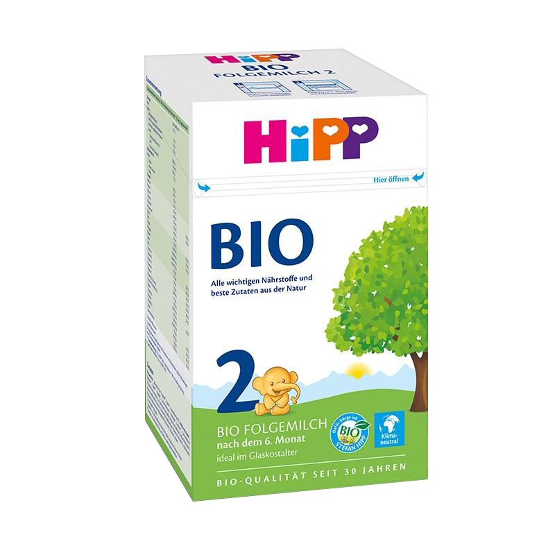 【快速直邮4盒装包邮包税】德国喜宝(HiPP)Bio有机 婴幼儿奶粉2段6-12个月600g盒 原装进口