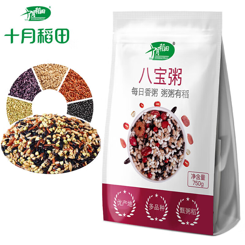 十月稻田 八宝粥 750g*2袋 十月稻田八宝粥料LXGJ 十月稻田 八宝粥750g*2袋高清大图