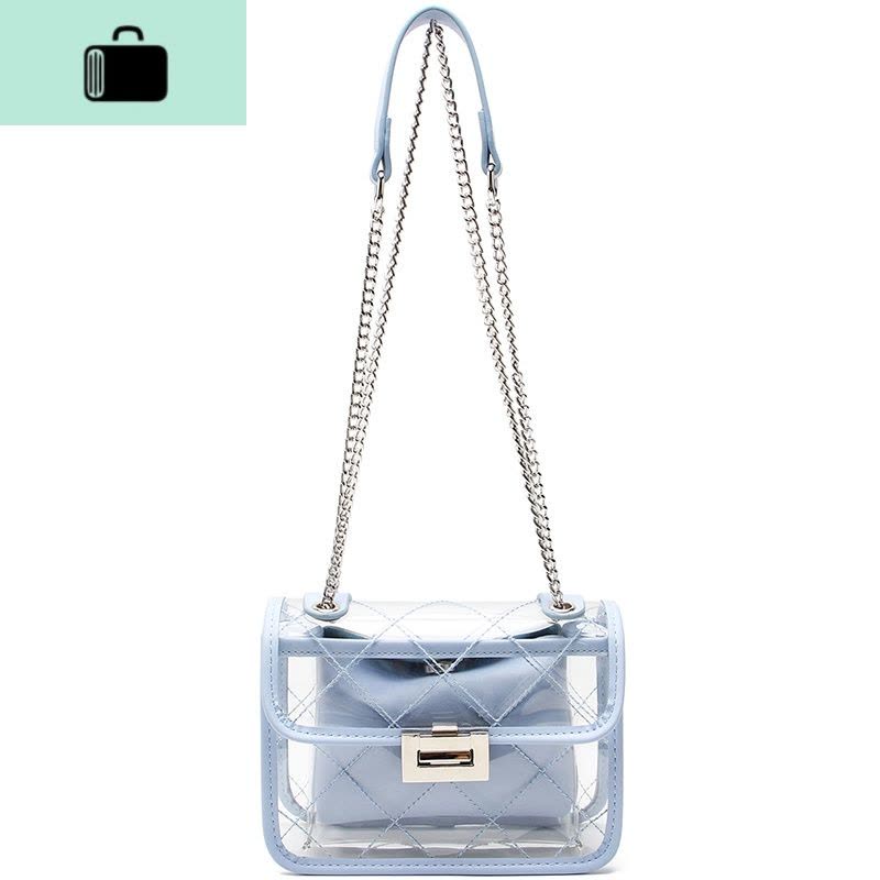 夏季小包包链条小方包百搭包包mini手机包女斜挎透明包包女果冻包NEW LAKE女斜挎包图片