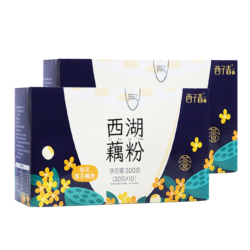 艺福堂 西湖藕粉 杭州特产300g 天然纯手工（桂花莲子） 300g/盒*2盒