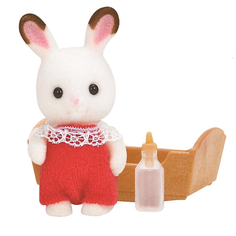 贝儿家族森贝尔森林动物家族女孩过家家情景玩具公仔家族系列巧克力兔