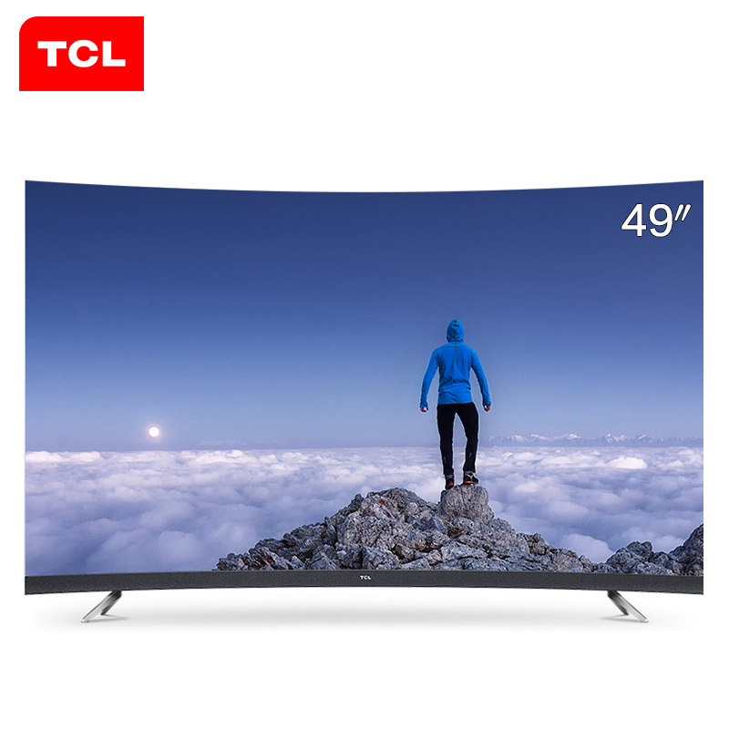 TCL 49T3 49英寸4K曲面全面屏 超薄超高清 人工智能网络液晶电视机