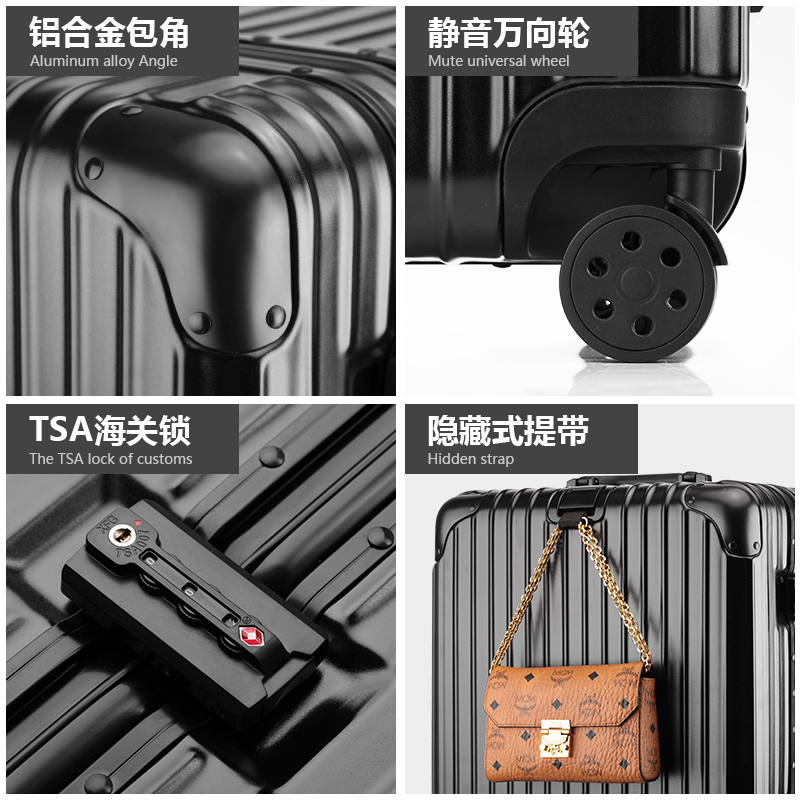 SGG大容量行李箱32寸女韩版运动版加厚铝框拉杆箱万向轮30寸复古旅行箱出国托运箱男26寸商务皮箱34寸超大密码箱硬箱子