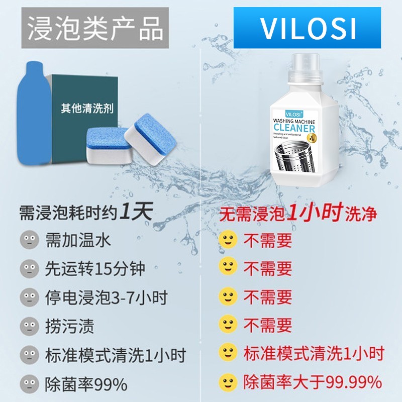 vilosi 洗衣机清洁剂(瓶装)450g*2高清大图