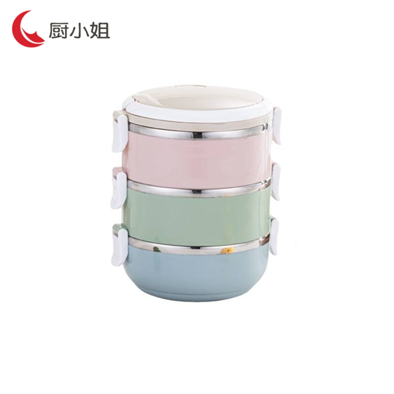 厨小姐3层便携便当保温餐盒2.1L/个LC016013