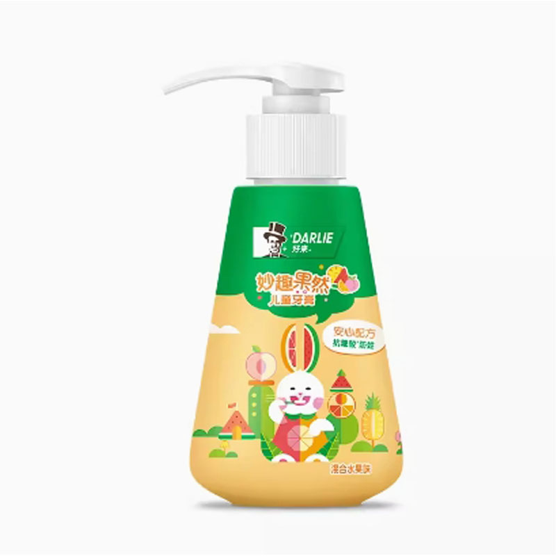 芳美达 DARLIE好来黑人儿童牙膏2-12岁护齿含氟按压式 混合水果味120G 1瓶