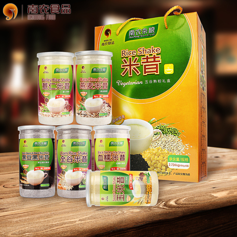 南农食品 米昔六罐装 含蔗糖中老年人米糊状流食 营养健康代餐粉 454g*6罐