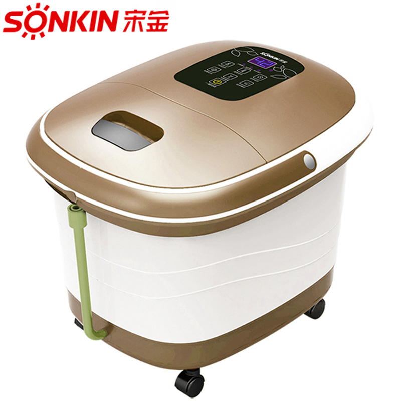足浴器一键启动电动支持多组滚轮按摩足浴盆洗脚桶全自动电动按摩泡脚盘深桶洗脚盆刮痧搓脚器气血循环机足疗机