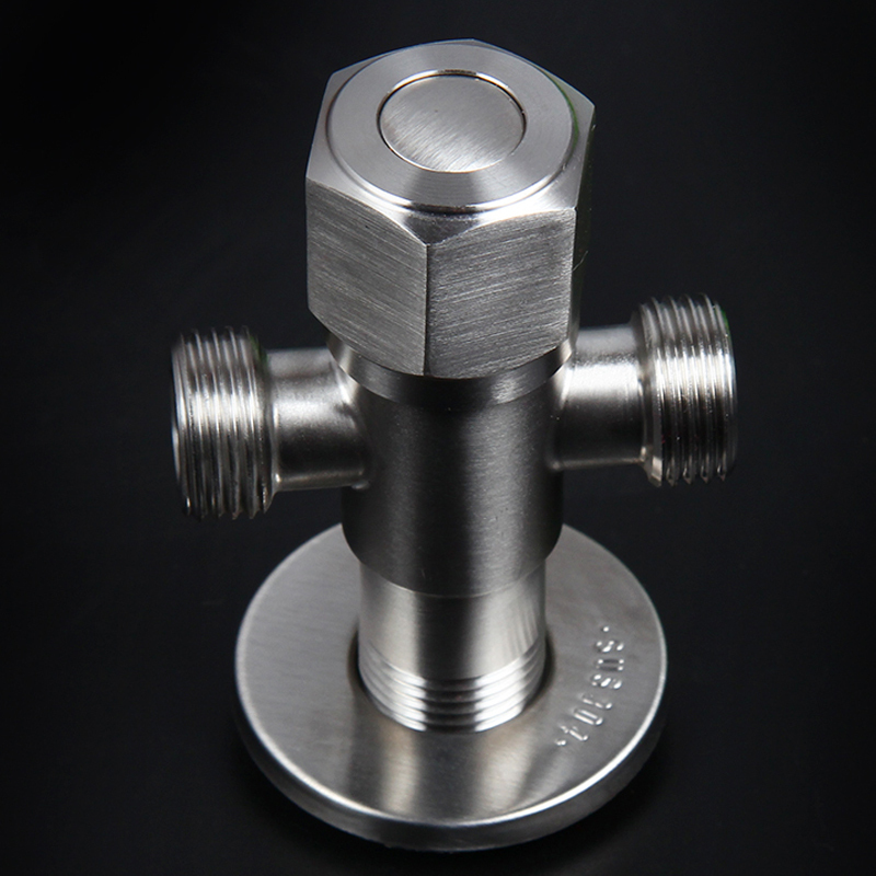 哩牧樱花304不锈钢角阀三通阀双用角阀加厚三角阀4分洗衣机家用止水阀