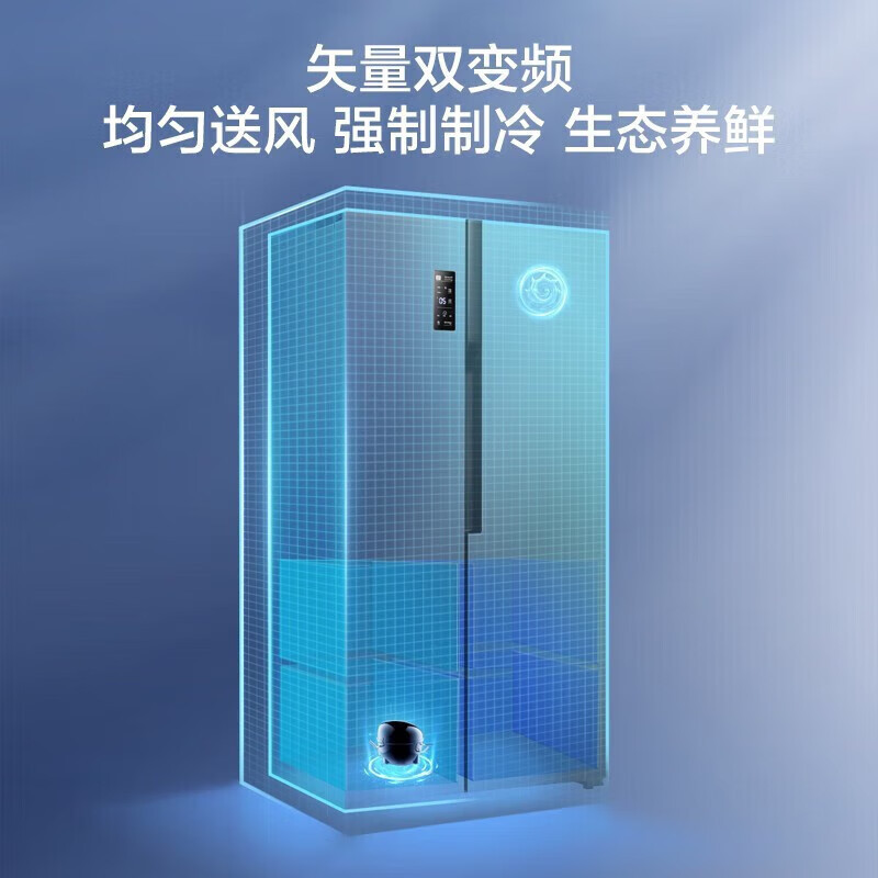 容声608升双开门对开门电冰箱家用一级能效风冷无霜变频节能超薄大容量家电国家补贴 [墨韵灰]BCD-608WD18HP高清大图