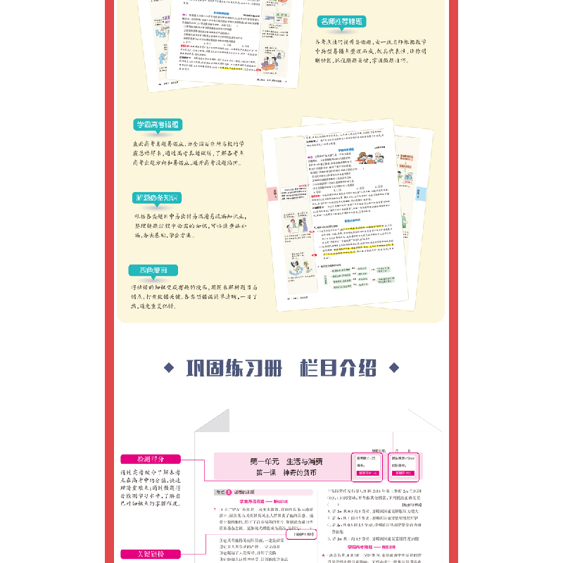 正版新书]PASS绿卡图书 学霸错题笔记 高中思想政治 2020(2册)牛高清大图