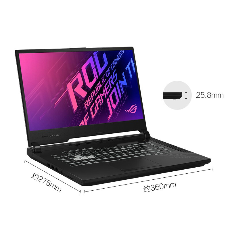 华硕(ASUS)魔霸新锐15.6英寸ROG电竞游戏笔记本电脑(i7-10870H 16GB 512GB RTX2060 6G独显 高色域144Hz电竞屏)
