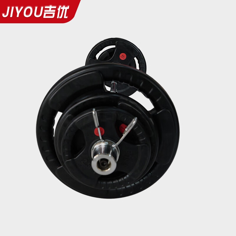吉优JY-F9019大孔包胶杠铃片奥杆专用商用健身房器械举重片配重片高清大图