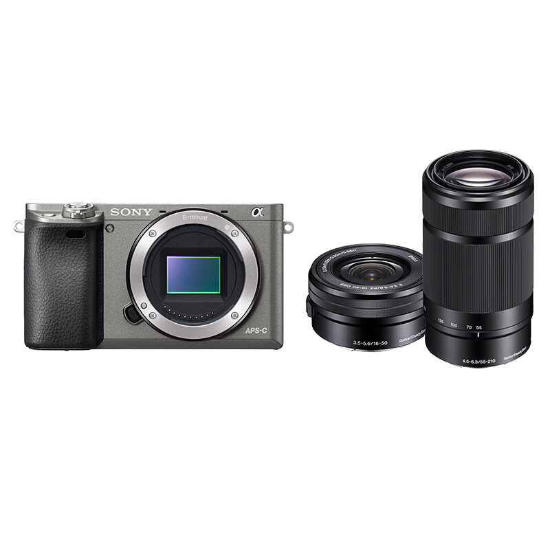 索尼SONYILCE6000LAPSC双镜头套机石墨灰2430万有效像素1650552106000