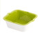 茶花(CHAHUA) 塑料果蔬篮洗菜篮 时尚滤水筛(中号)绿色1161尺寸:25*23*8.5cm