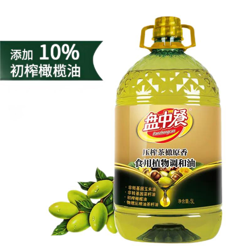 盘中餐 压榨茶橄原香食用植物调和油 5L/桶高清大图