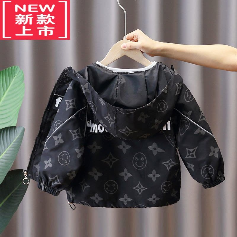 可莉允男童外套秋冬装男新款洋气宝宝秋装上衣儿童时髦棉衣风衣男孩加绒棉服图片