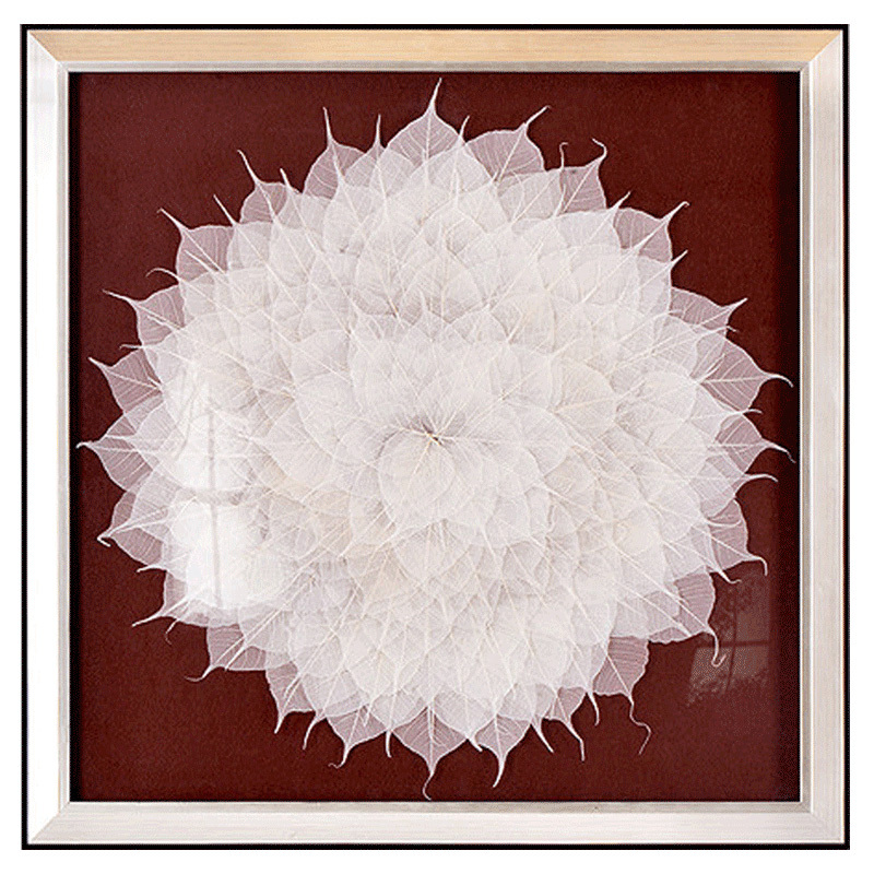 菩提叶新中式客厅装饰画现代沙背景墙艺术画玄关卧室