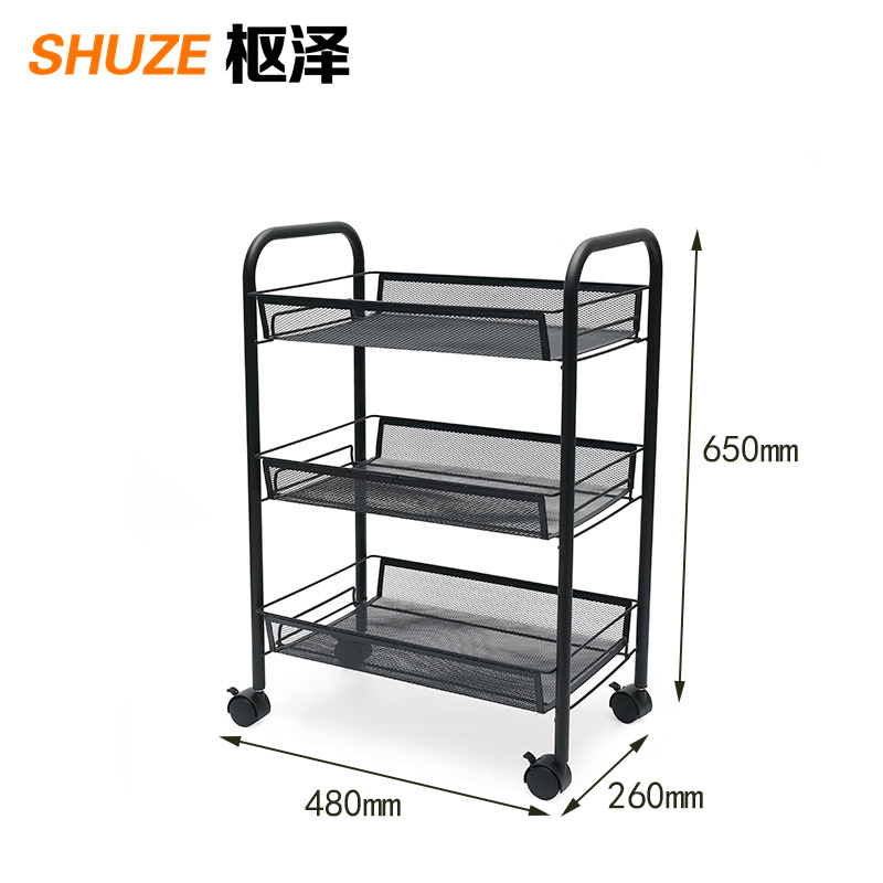 枢泽 收纳架 三层带轮 个