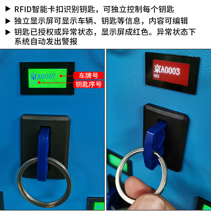 易企采 10位壁挂款智能钥匙柜 指纹刷卡密码钥匙箱单位车辆钥匙管理箱柜高清大图