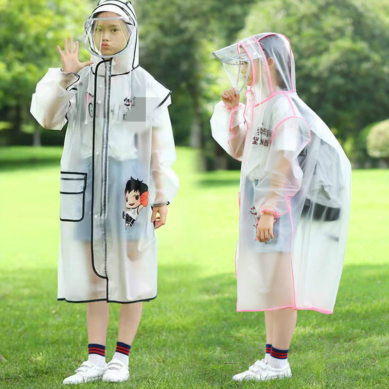 儿童雨衣男女童中小学生带书包位幼儿园宝宝全身防爆雨双帽檐雨衣