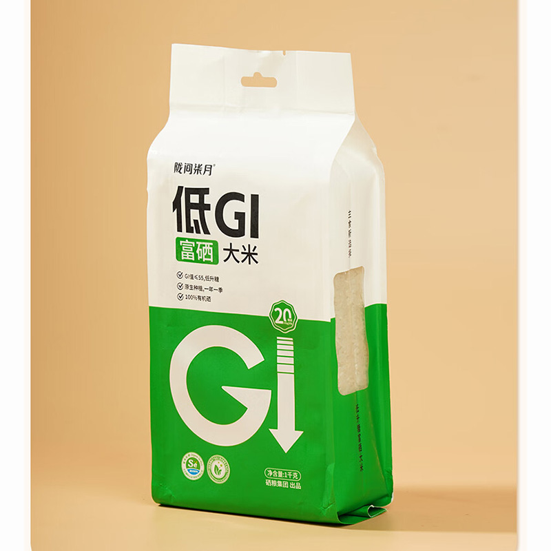 陇间柒月 低GI大米 低升糖 富硒大米1kg*2 / 袋高清大图