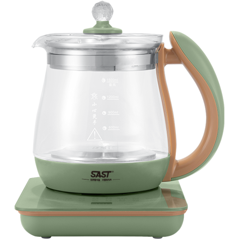 SAST养生壶煮茶器煮茶壶热水壶烧水壶电热水壶 XH-805D容量1.5L 绿色