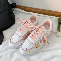 跨洋(KUAYANG)女鞋子女2021夏季时尚新款女士低帮鞋厚底透气运动板鞋韩版百搭轻便休闲鞋潮流小白鞋女M