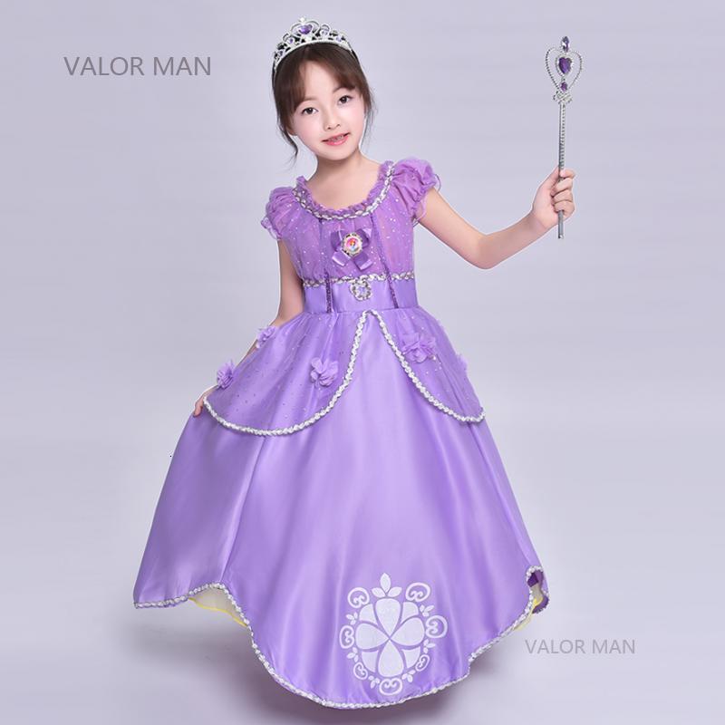 儿童服装女童冰雪奇缘苏菲亚公主裙连衣裙索菲亚礼服如图