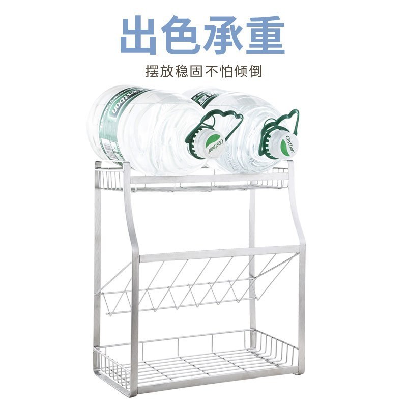 美厨(maxcook)厨房置物架 不锈钢三层调料架收纳架层架沥水架 免安装 单件银色厨具架 MCWA876