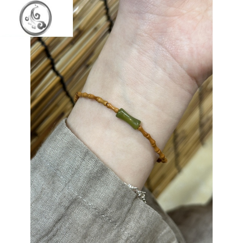 jimi青玉竹节橄榄核手链小众精致文艺复古国风民族风首饰手串