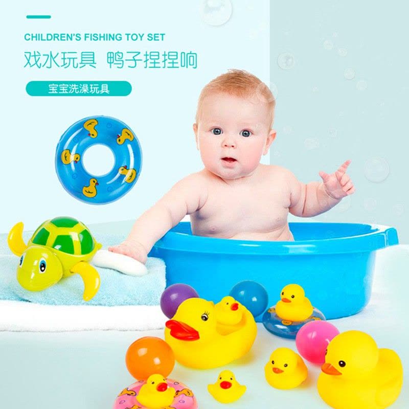 免充气迷你小游泳圈儿童戏水玩具软胶小黄鸭抖音猪宝宝洗澡小玩具英族拾光图片