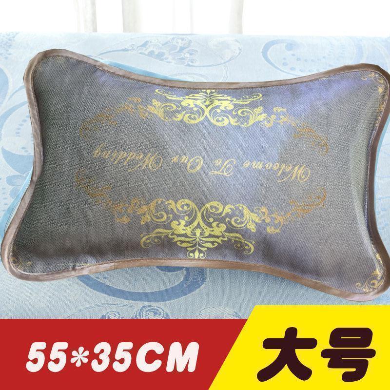 凉席枕头颈椎枕麻将夏天竹枕头凉爽枕枕成人学生茶叶夏季凉枕_1_630 默认尺寸 冰丝枕头55*35CM欧式深（茶芯）