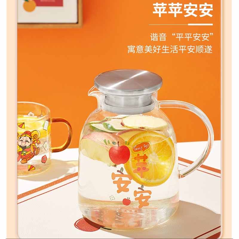 共禾京品 吉祥水果玻璃壶1930ml(图案随机)高清大图