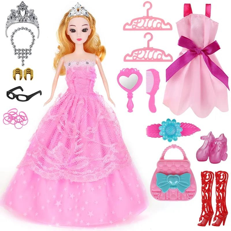 换装洋芭比娃娃礼盒玩具套装女孩公主衣服婚纱智扣生日礼物过家家玩具
