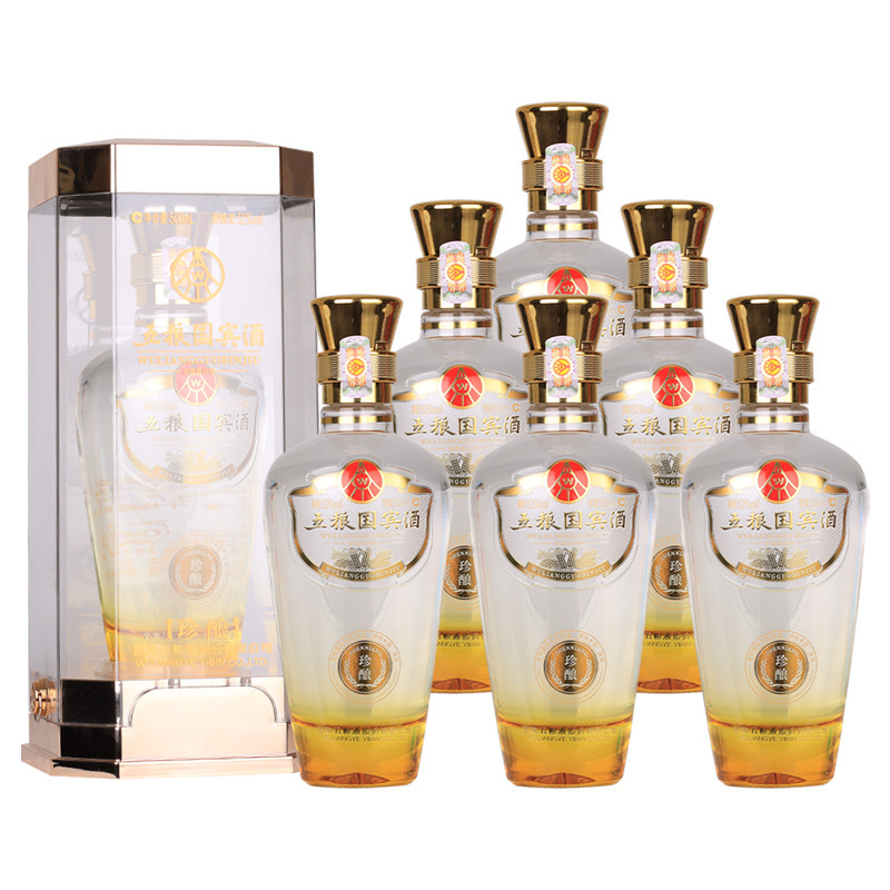 五粮液五粮国宾酒珍酿52度浓香型白酒500ml6瓶视频