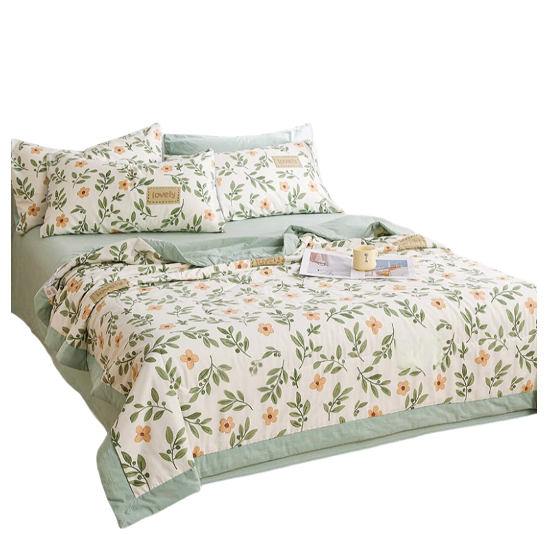 铭思沃夏被200*230cm条薄荷绿高清大图