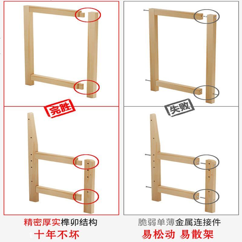实木学习桌儿童书桌家用写字台中小学生写字桌椅套装可升降课桌椅 A款书架学习桌 加厚木蜡油三层120*5图片