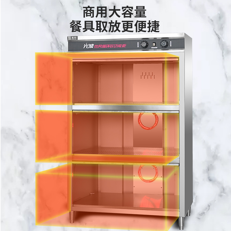 圣托(Shentop)1.2米三门热风循环光波消毒柜 商用热风循环储物柜 酒店饭店工程消毒碗柜 DAE11高清大图