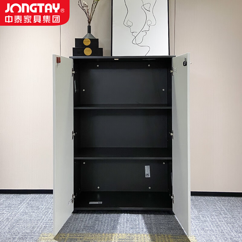 中泰(jongtay)文件柜办公柜子矮柜木质隔断桌边柜资料柜档案柜密码柜静谧黑 J-DSCP-CC08高清大图
