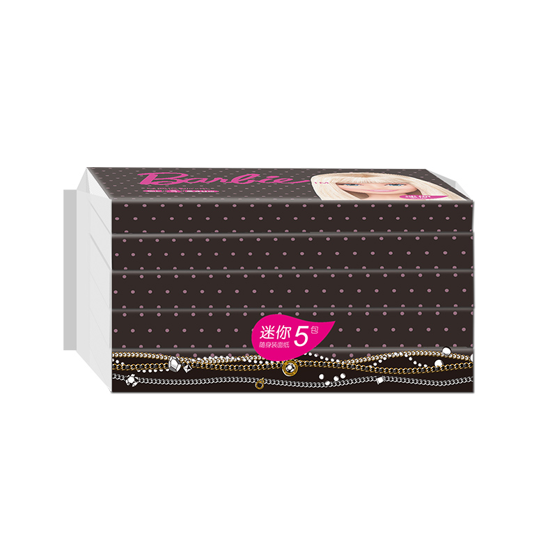 芭比(Barbie) 抽纸 经典倍韧系列 三层40抽5包大规格(长幅) 母婴适用 卫生纸