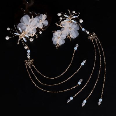 古风汉服头饰流苏发钗步摇发簪插梳全套盘发饰品簪子古装配饰超仙蜻蜓