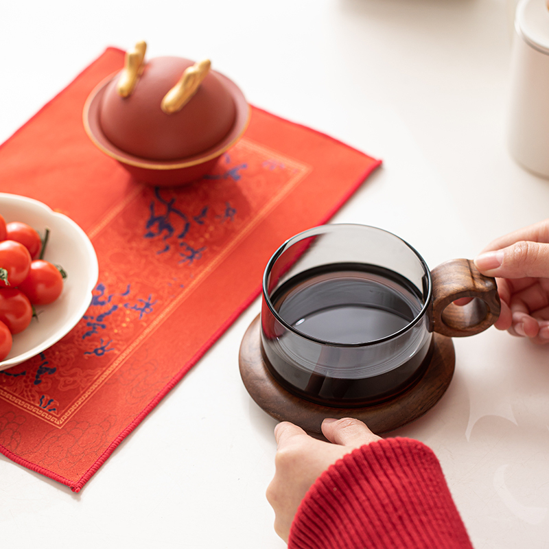 苏氏陶瓷(SUSHI CERAMICS)描金万事兴龙茶隔杯水杯办公杯