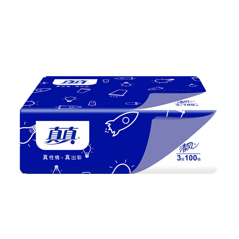 清风 (APP) 抽纸 真真3层100抽30包小规高清大图