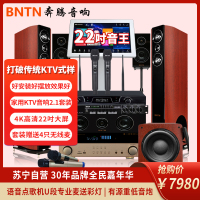 奔腾(BNTN)套装家庭影院KTV音响卡拉OK音箱组合点歌机电视客厅会议音响5.1声道功放低音炮无线话筒效果器全套